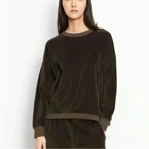 Vince Velour Long Sleeve Crewneck Pullover - Picture 1 of 6